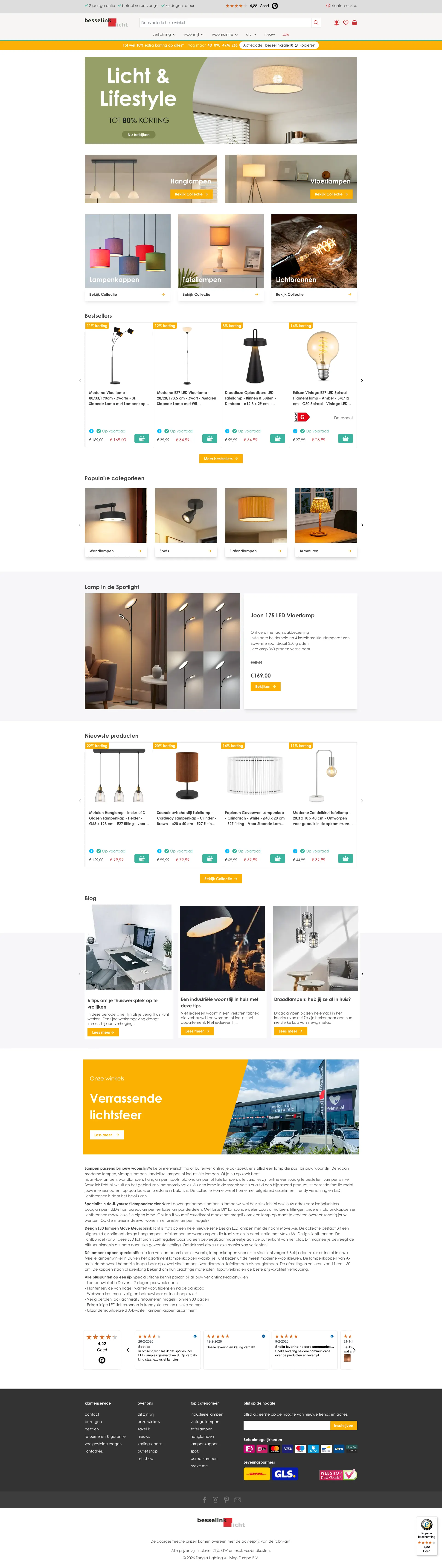 Screenshot of the Besselink webshop