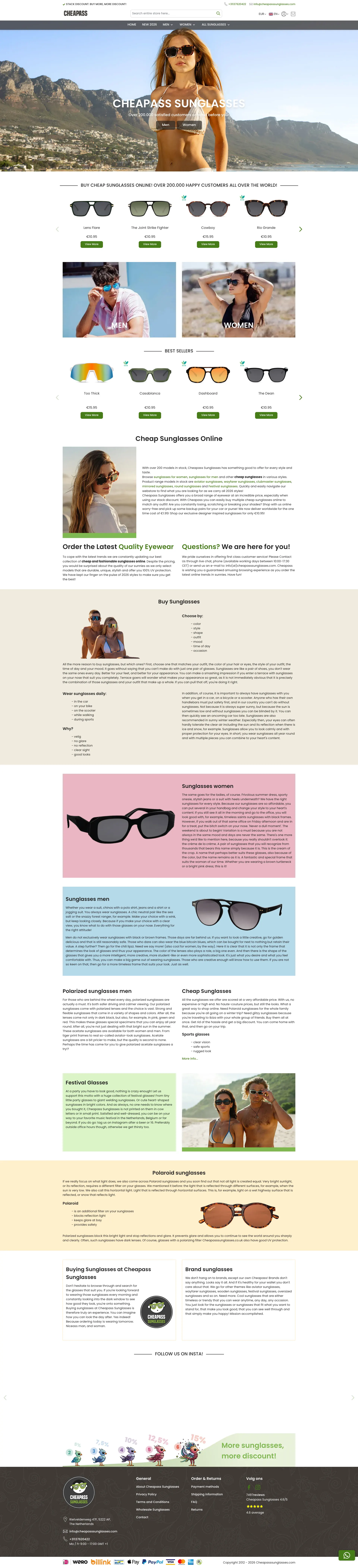 Screenshot of the Cheapass webshop