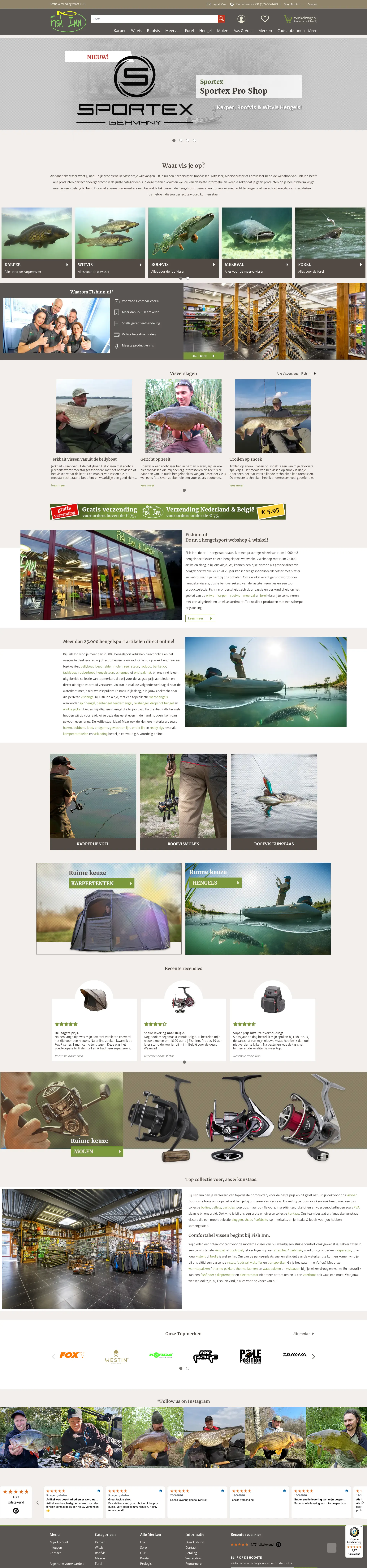 Screenshot of the FishInn webshop